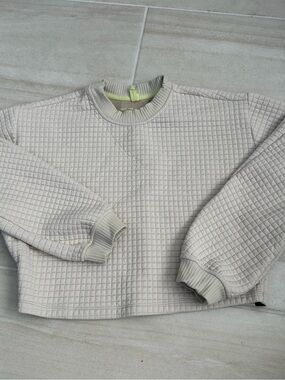 lululemon athletica Quilted‎ Crew Neck Sweatshirt in Light Beige